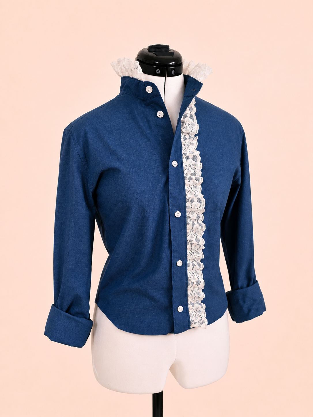 Navy Lace Detail Top