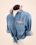 Americana Denim Red Star Ruffle Top